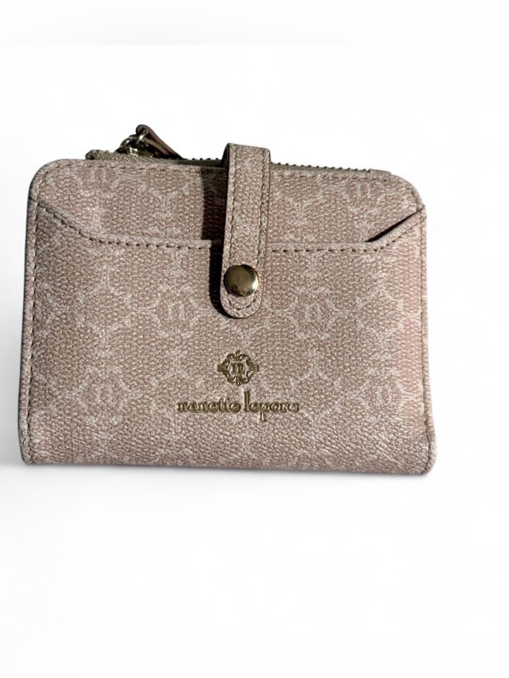 Nanette Lepore Blush Pink Logo Snap Zip Wallet